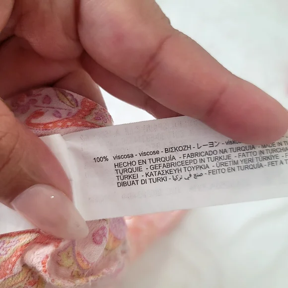 ​Zara Paisley Print Button-Down Blouse Pink & Orange Boho Shirt  M 100% Viscose - Picture 4 of 10